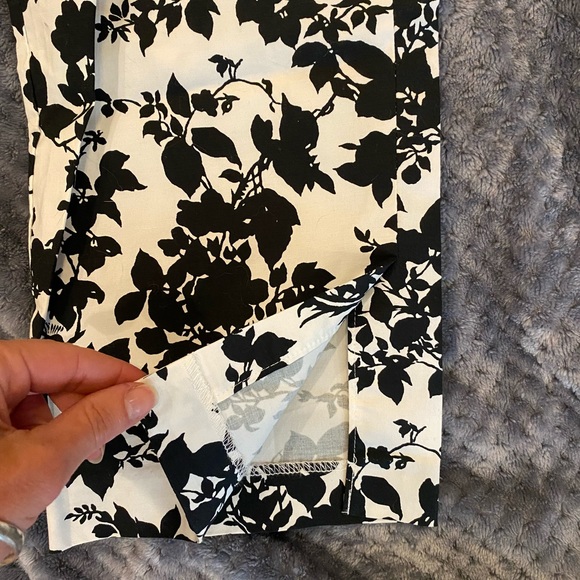 NWT Cute Gap black and white floral capri and halter top set SzS top sz8 capri - Picture 2 of 14